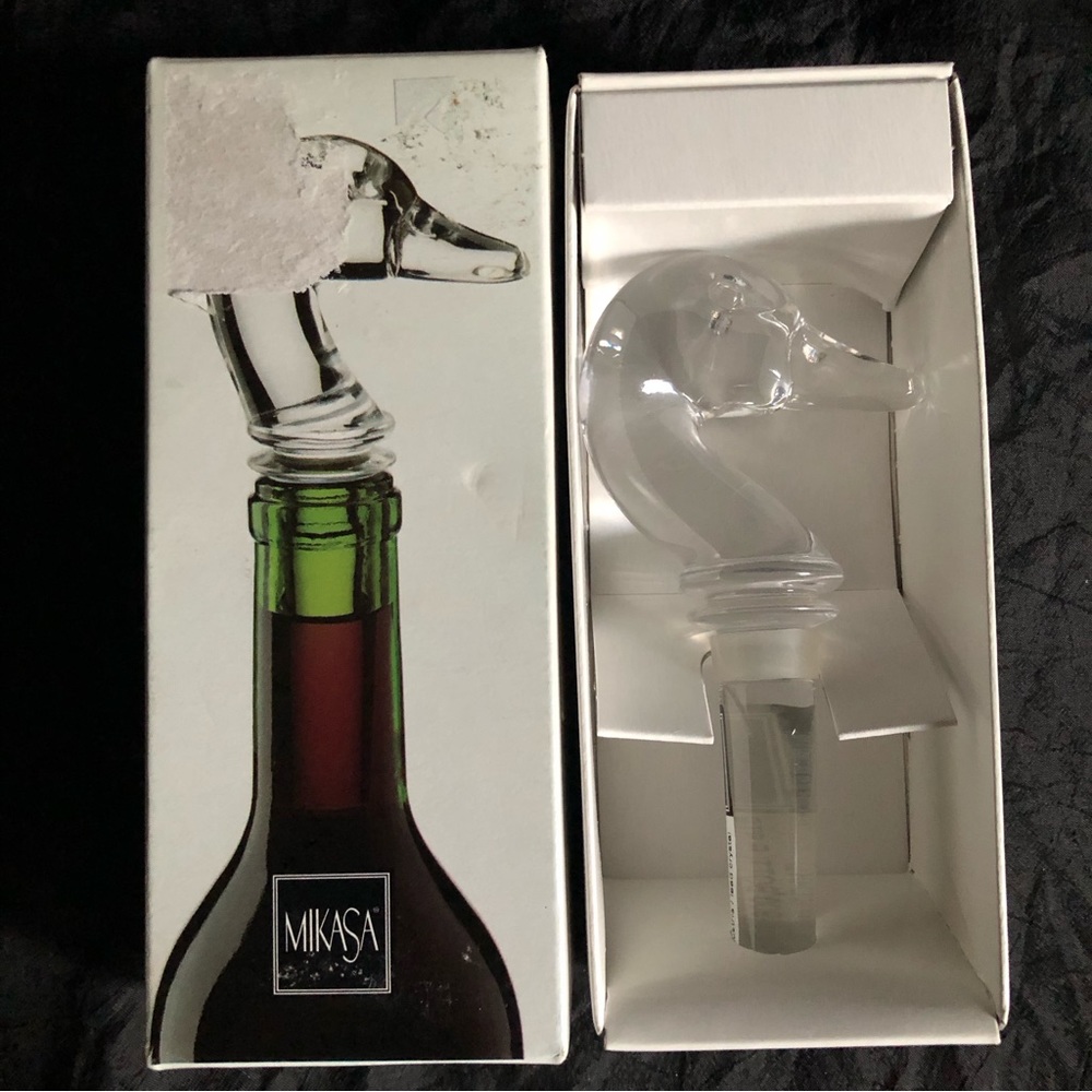 Vintage Mikasa Crystal Bottle Stopper - Mallard Duck